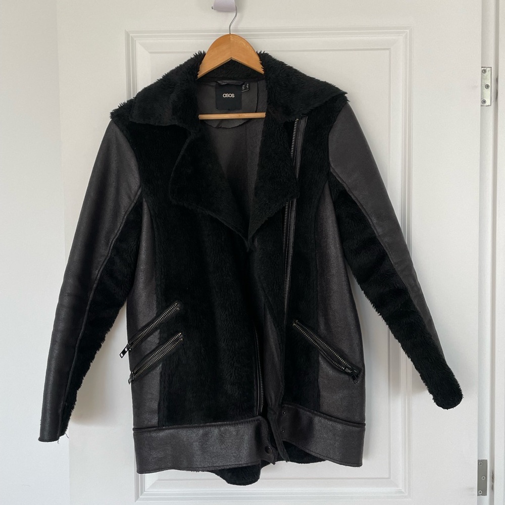 ASOS fur and leather coat